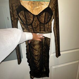 Fashion nova two-piece skirt set